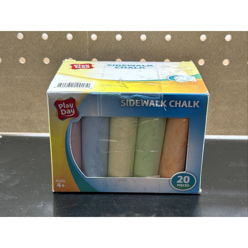Play Day Sidewalk Chalk 20 Pieces 6 Colors NEW Sealed Original Box